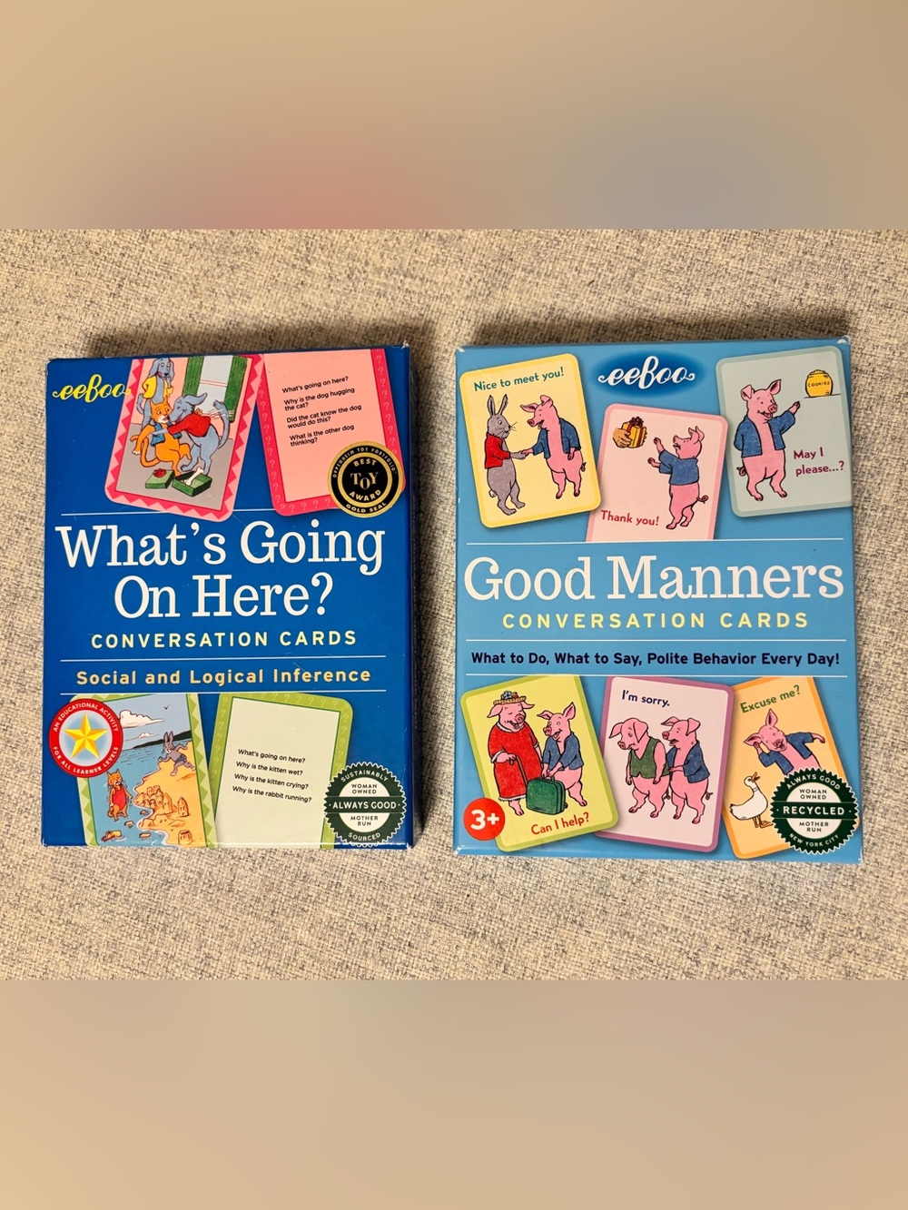 Eeboo Good Manners and What’s Going On Here Conversation Cards